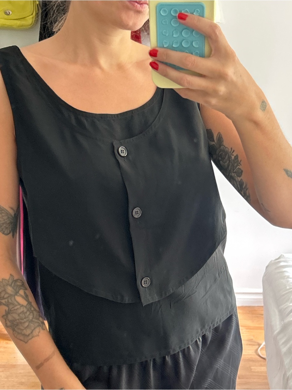VINTAGE silk layered tank